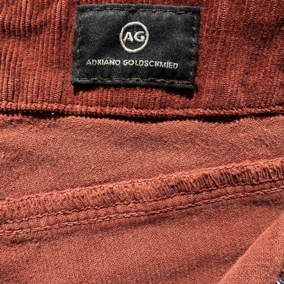 AG Jeans Paneled Quinne Crop High Rise Pleated Cropped Kick Flare Rich Crimson - Picture 5 of 8